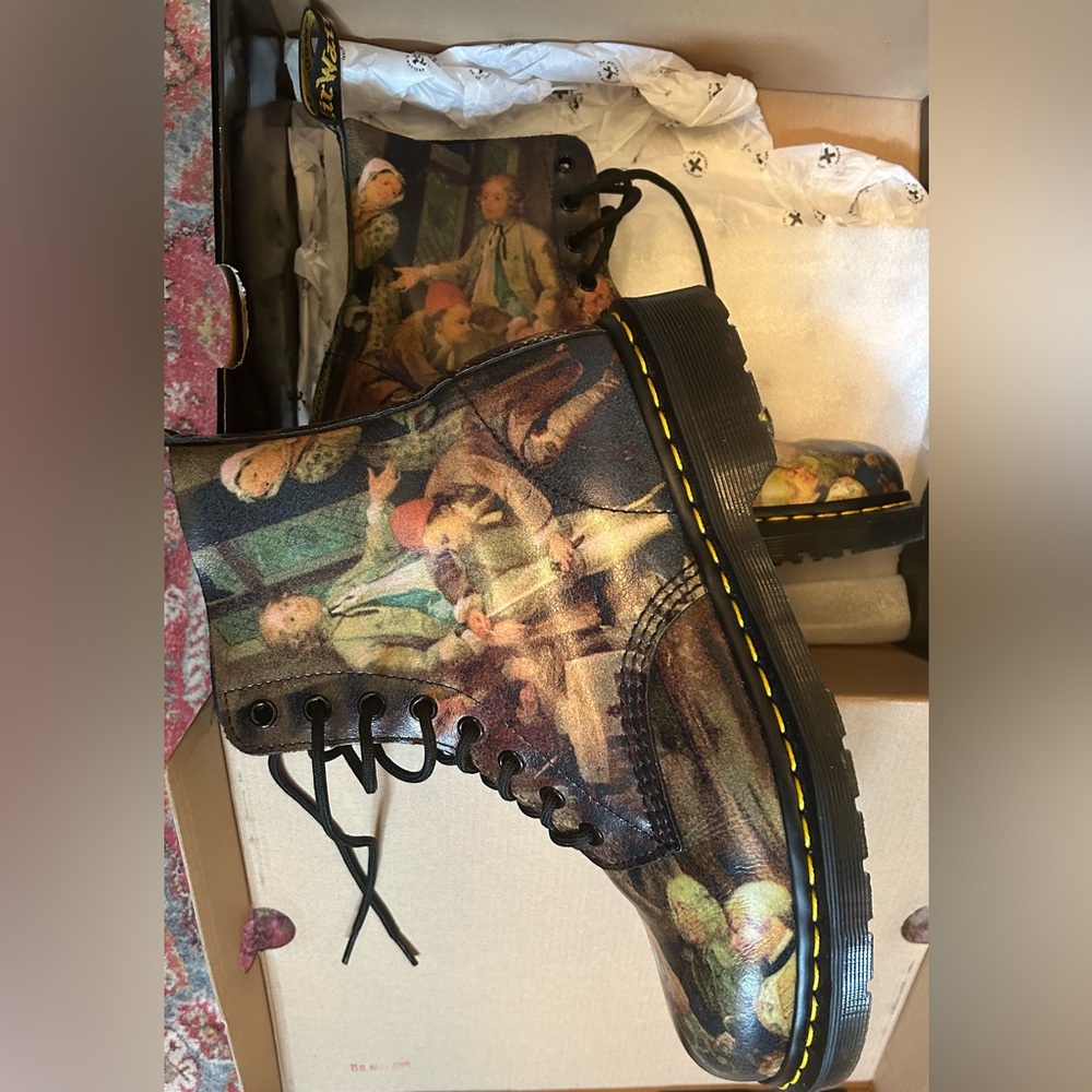 Dr. Martens Multicolor Art Print Combat Boots